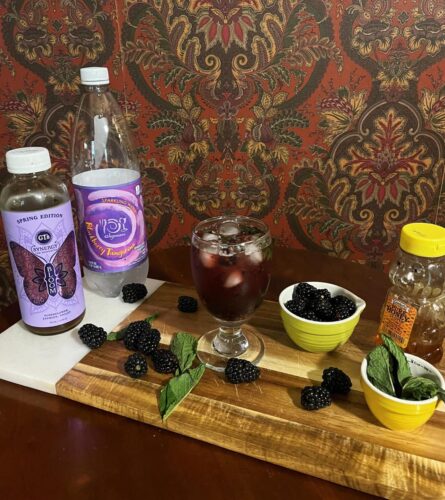 Monthly Mocktail: Blackberry Kombucha Spritzer